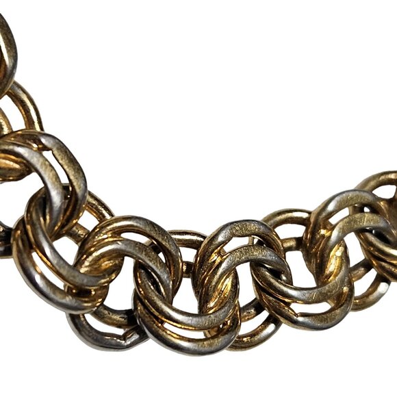 Vintage Elegant Gold Tone Chain Link Chunky Bracelet Retro Fashion Jewelry Women - Picture 2 of 6